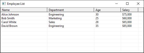 goTableView basic usage