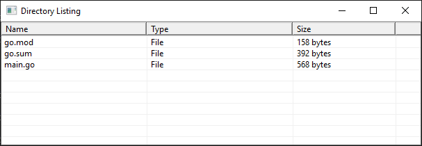 goTableView basic usage